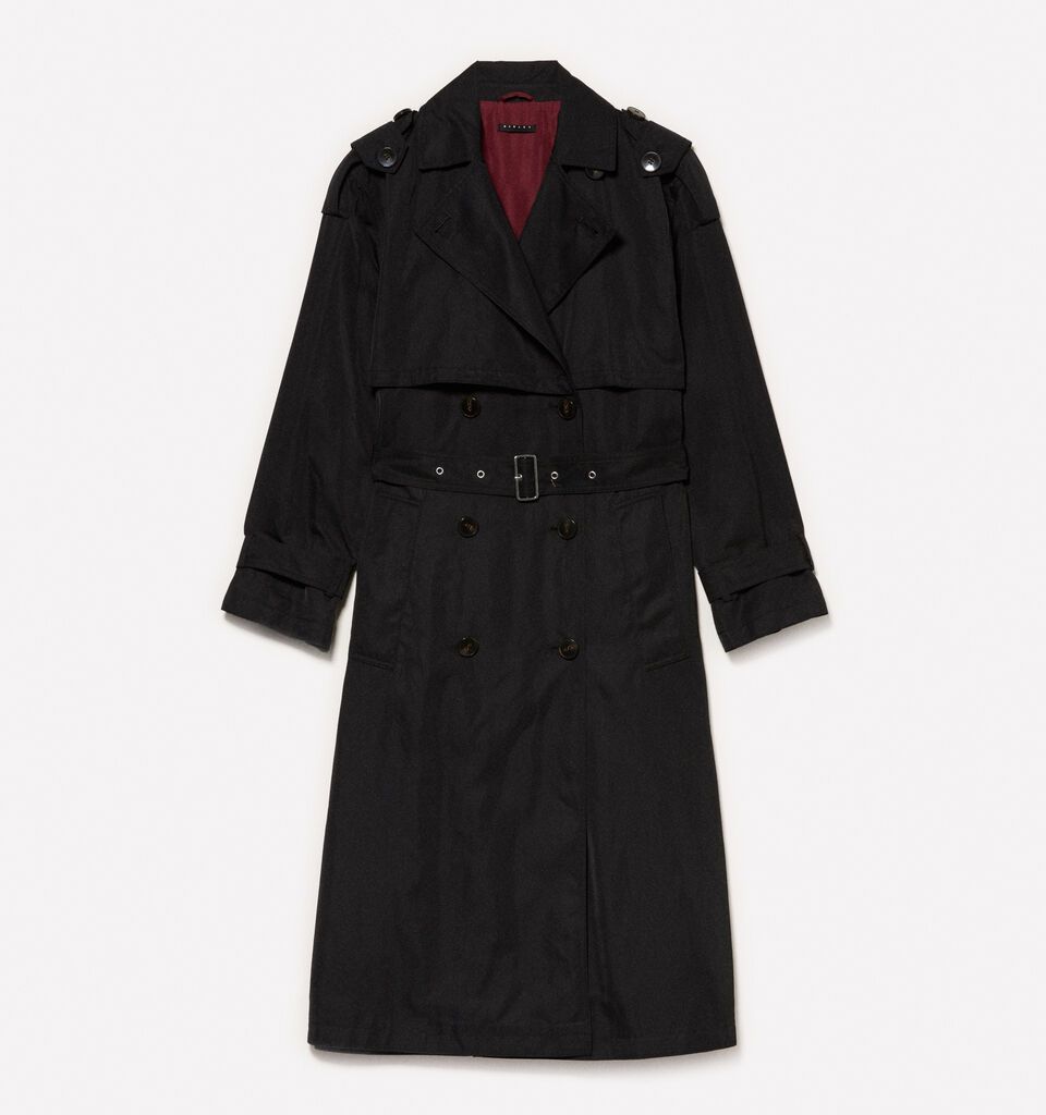 Schwarzer Trenchcoat mit bequemer Passform und Gürtel - trenchcoats und regenjacken für damen - Schwarz | Sisley image number 5